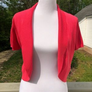 Cropped Pink Short Sleeve Cardigan